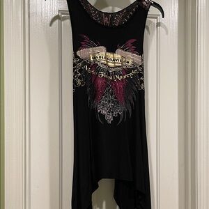 Harley-Davidson Black and Purple Graphic Tank Top